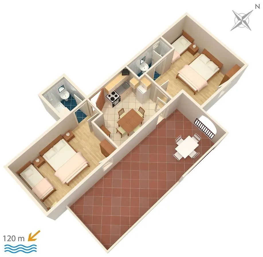 Apartments By The Sea Suha Punta, Rab - 5050 Kampor